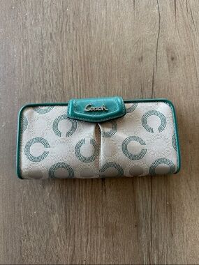 Coach Ashley Wallet In Teal
